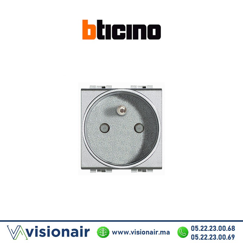 [BTNT4142AN] Prise 2P+T BTICINO LivingLight gris NT4142AN