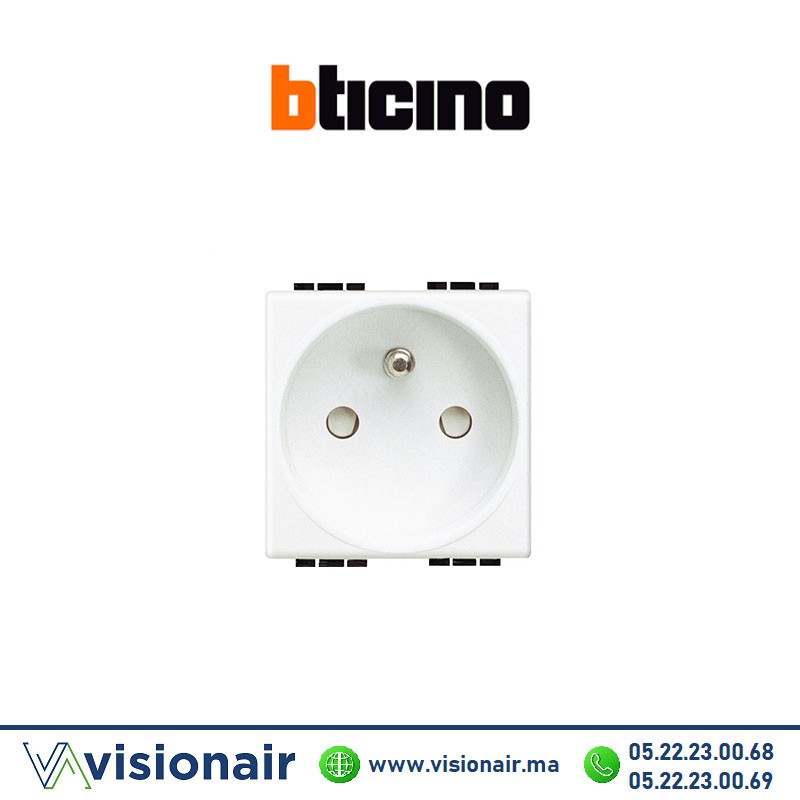 [BTN4142AN] Prise 2P+T BTICINO LivingLight blanc N4142AN