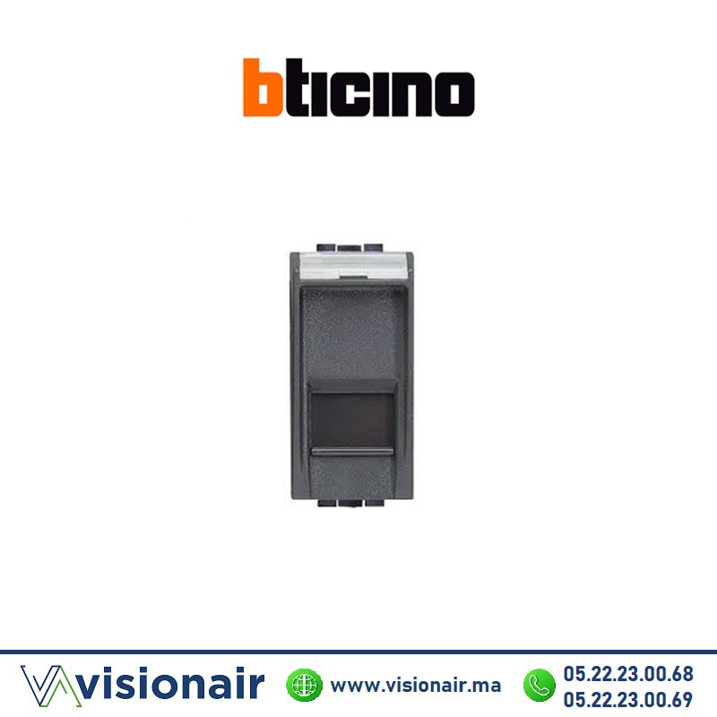 [BTN4279C6] Prise RJ45 CAT6 BTICINO LivingLight noir N4279C6