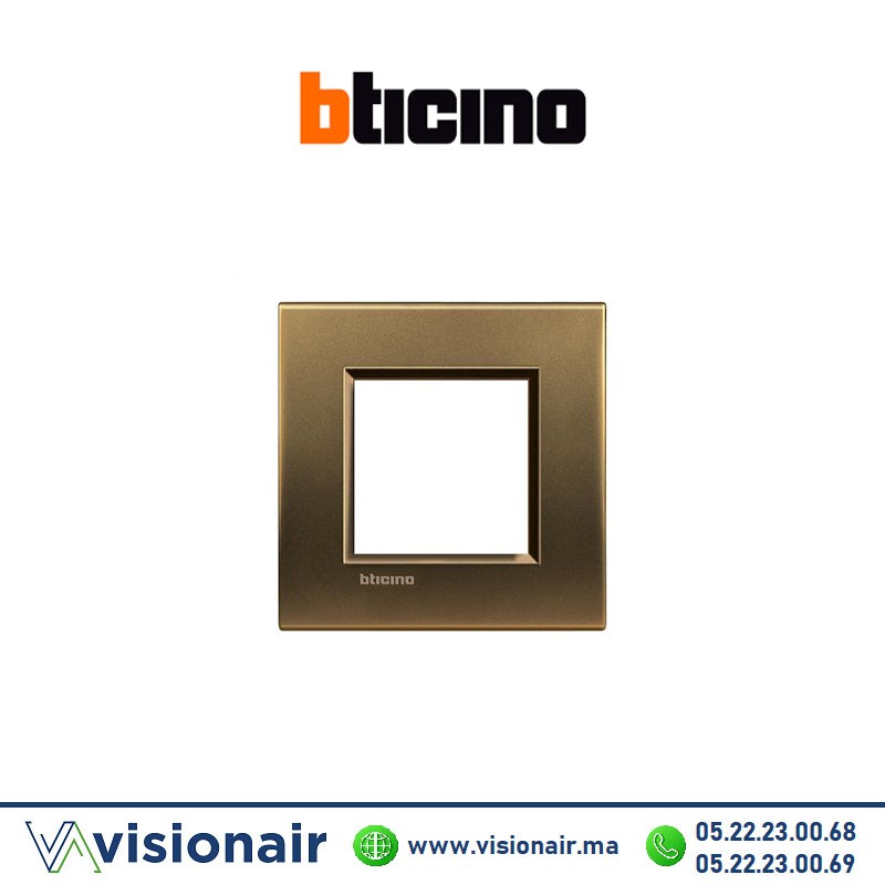 [BTLNA4802BZ] Plaque BTICINO LivingLight 2M acier brossé LNA4802BZ