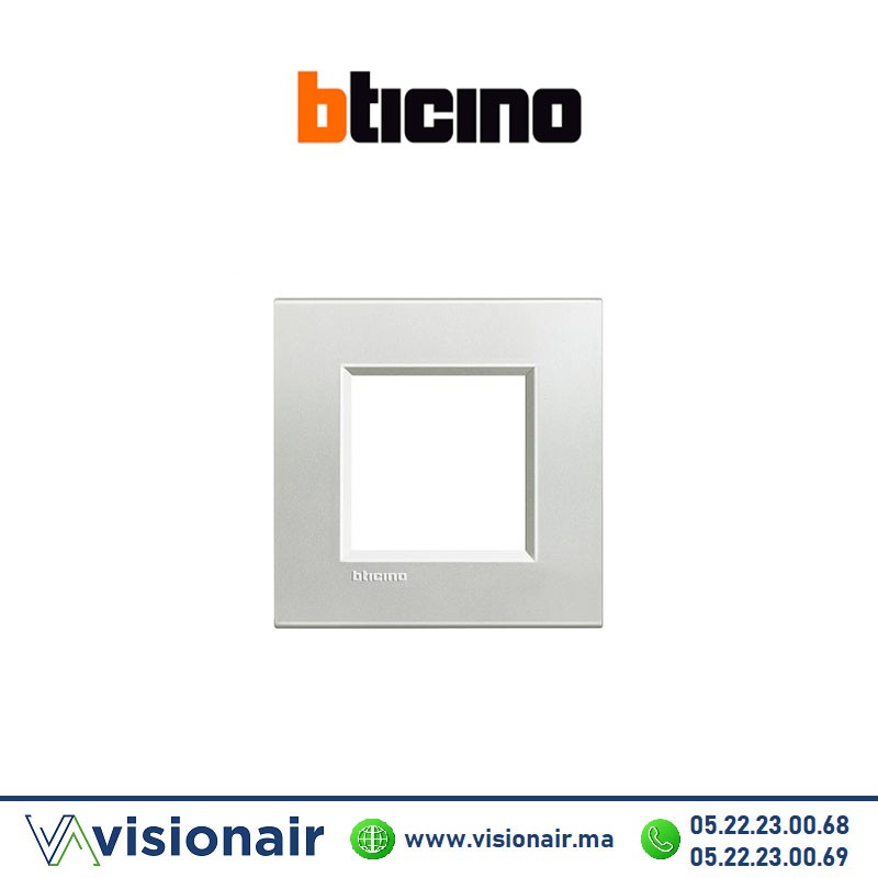[BTLNA4802AG] Plaque BTICINO LivingLight 2M argent LNA4802AG