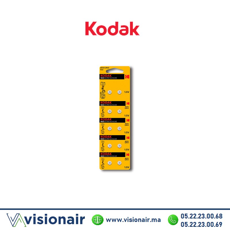 [KODAKLR43] Pile KODAK AG12 LR43 1,5V ALCALINE