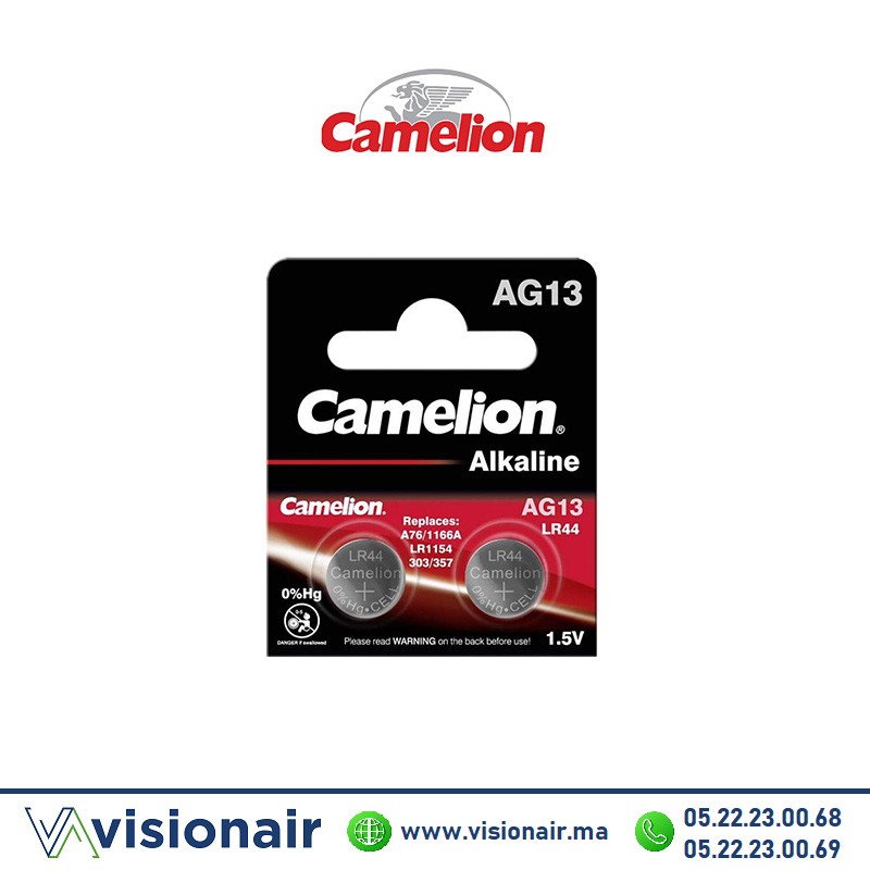 [CAMELIONLR44] Pile CAMELION AG13 / LR44 / A76 / V13GA 1,5V alcaline