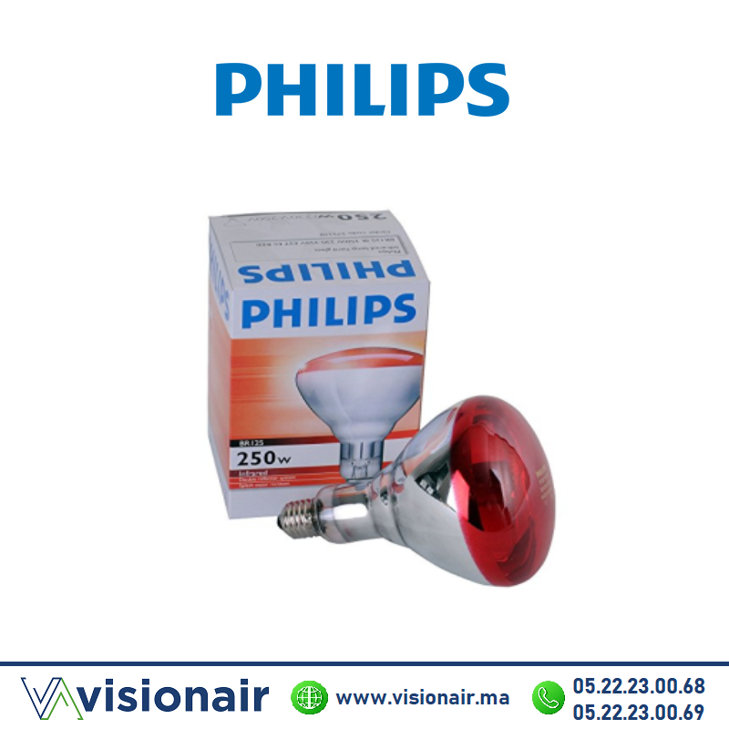 [BR125IRRED] Lampe chauffante PHILIPS 250W infrarouge RED BR125