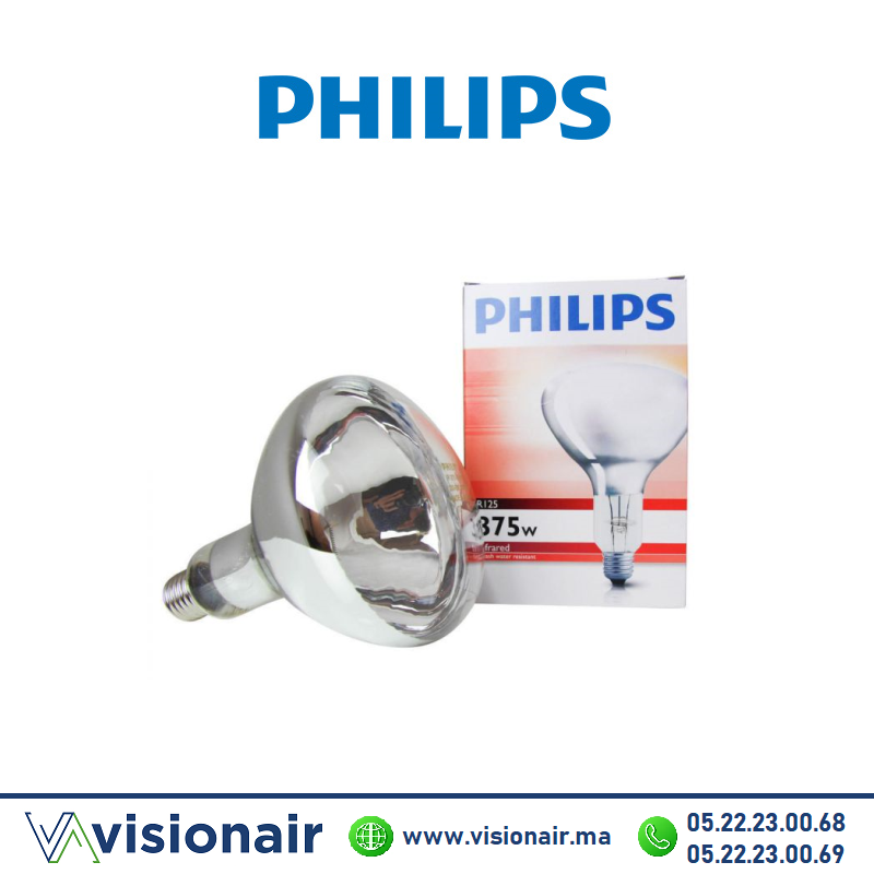 [IR375WCLR] Lampe chauffante PHILIPS 375W infrarouge CLR BR125
