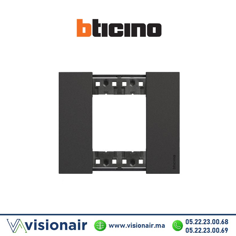 [BTKA4802KG] Plaque BTICINO Living Now 2 modules Noir BTKA4802KG