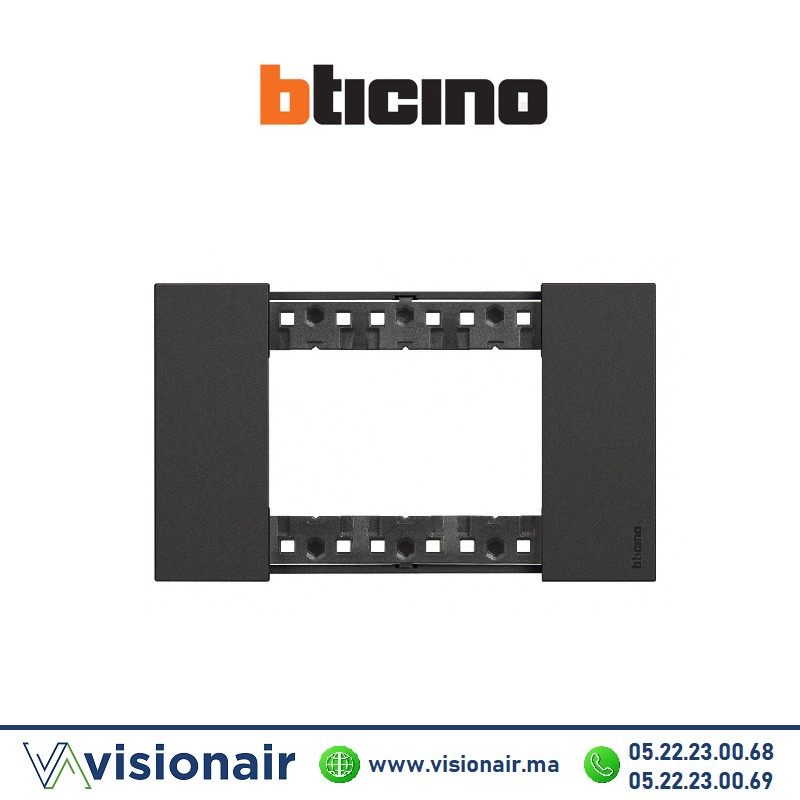 [BTKA4803KG] Plaque BTICINO Living Now 3 modules Noir BTKA4803KG