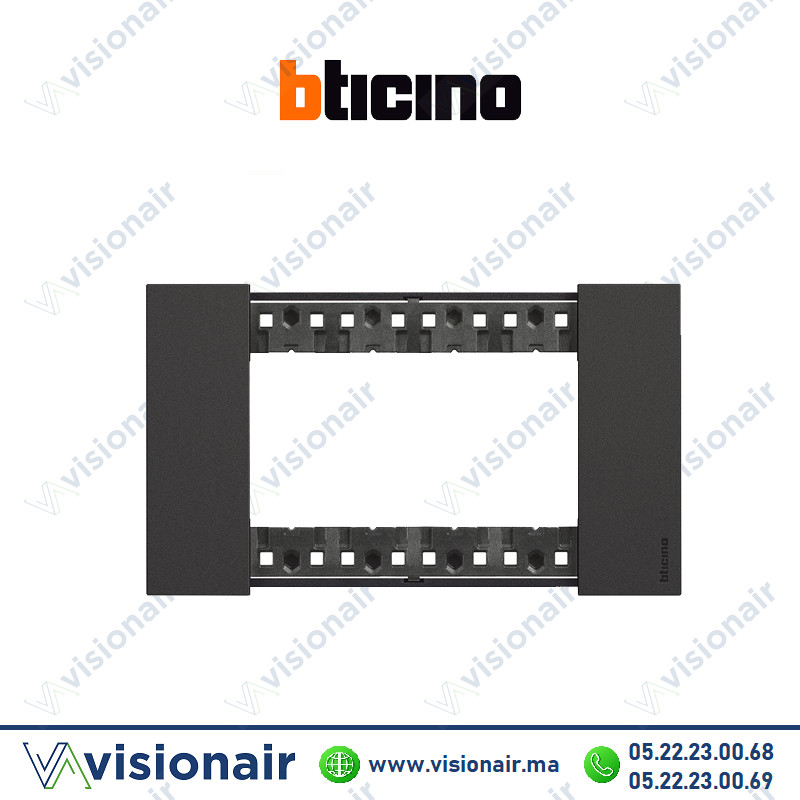 [BTKA4804KG] Plaque BTICINO Living Now 4 modules Noir BTKA4804KG