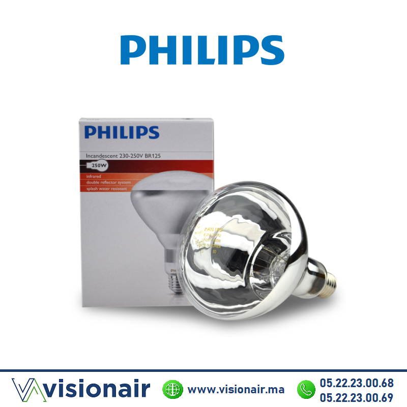 [BR125IRCLR] Lampe chauffante PHILIPS 250W infrarouge CLR BR125