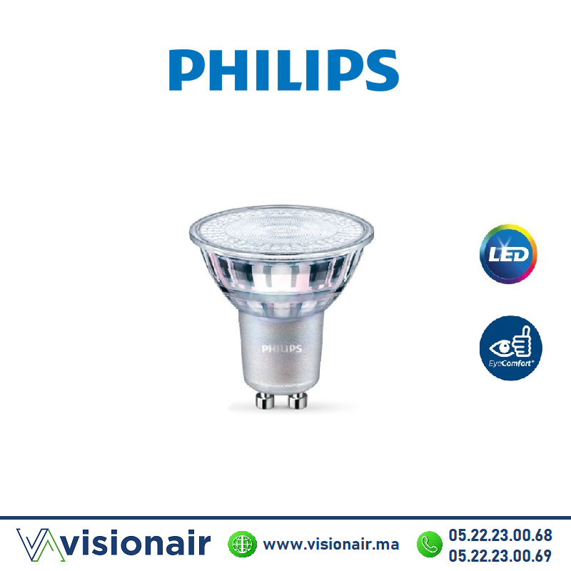 [PHILIPSESSGU10865] Lampe LED GU10 Philips Essential 4.6W 6500°K