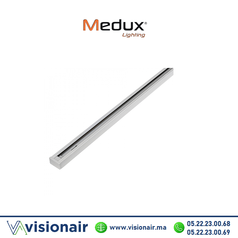 [RAIL2MB] Rail blanc 2m en aluminium pour projecteur