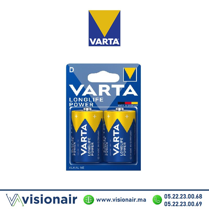 [VLONGLIFEPOWERD2] Pile VARTA LONGLIFE POWER D2 LR20 1,5V alcaline