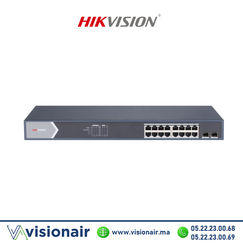 [HIKDS-3E0518P-E/M] Switch HIKVISION 16 ports POE Gigabit DS-3E0518P-E/M