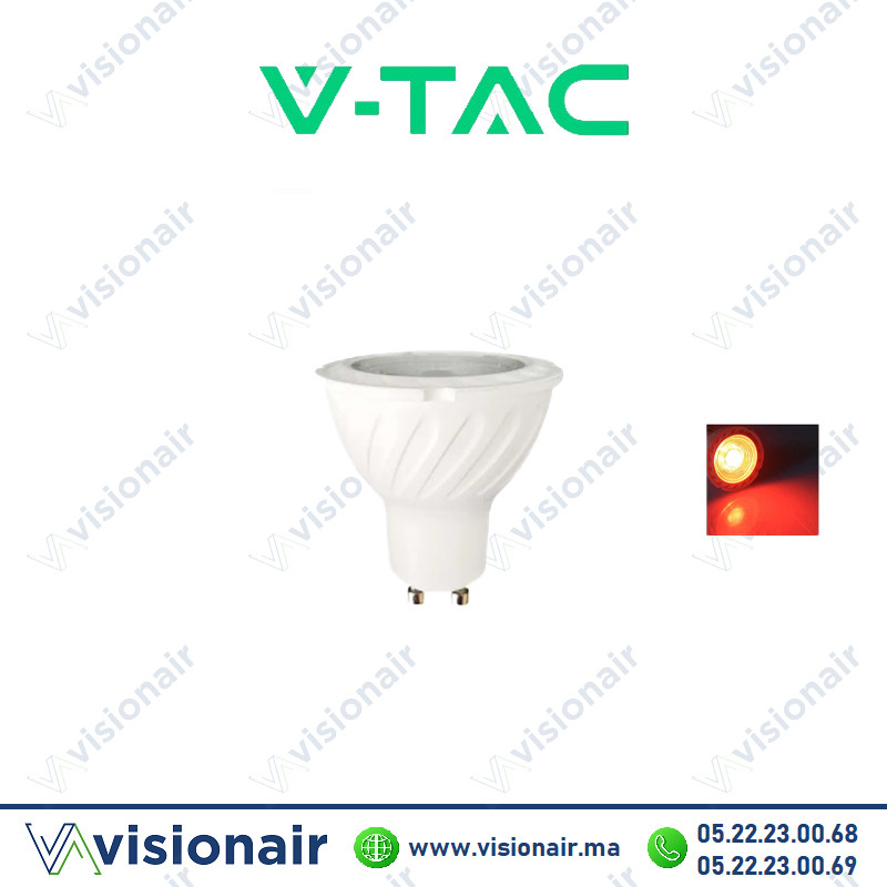 [VT19005-SKU97758] Lampe LED GU10 V-TAC 5W Rouge SKU97758