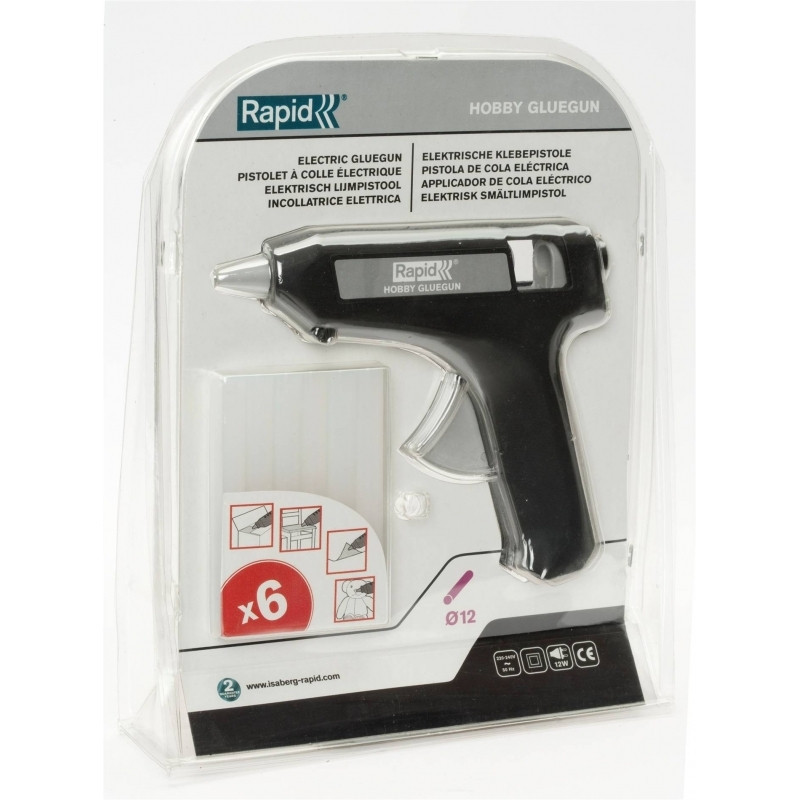 [RAPIDHOBBYG] Pistolet à colle thermo RAPID Hobby + 6 bâtons colle transp 12mm