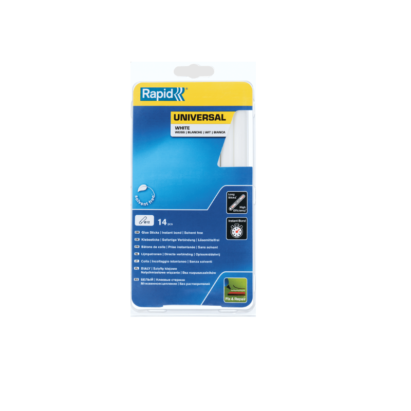 [RAPIDBAT12MM] Bâtons de colle RAPID thermofusible transparente 12mm