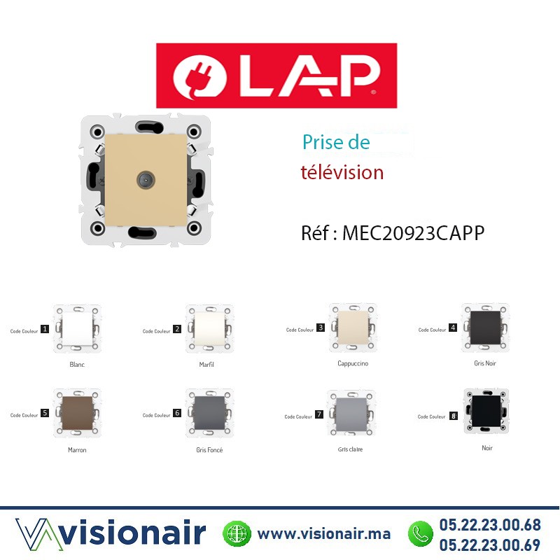 [LAP20923CAPP] Prise de télévision Cappuccino LAP MILLENIUM 20923CAPP