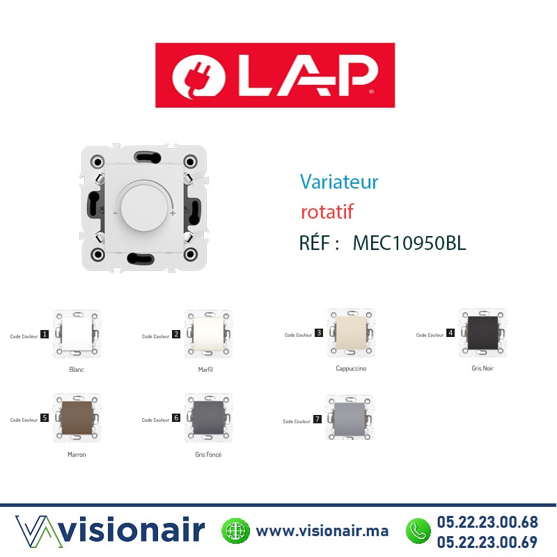 [10950BL1] Variateur rotatif LAP MILLENIUM blanc 10950BL1