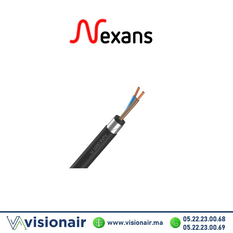 [NEXRVFV2x10] Câble armé RVFV cuivre NEXANS 2x10mm² U1000