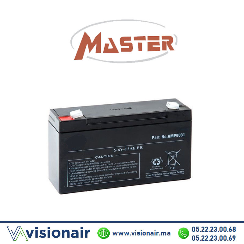 [MAS6V12AH] MASTER Batterie 6V 12AH étanche VRLA