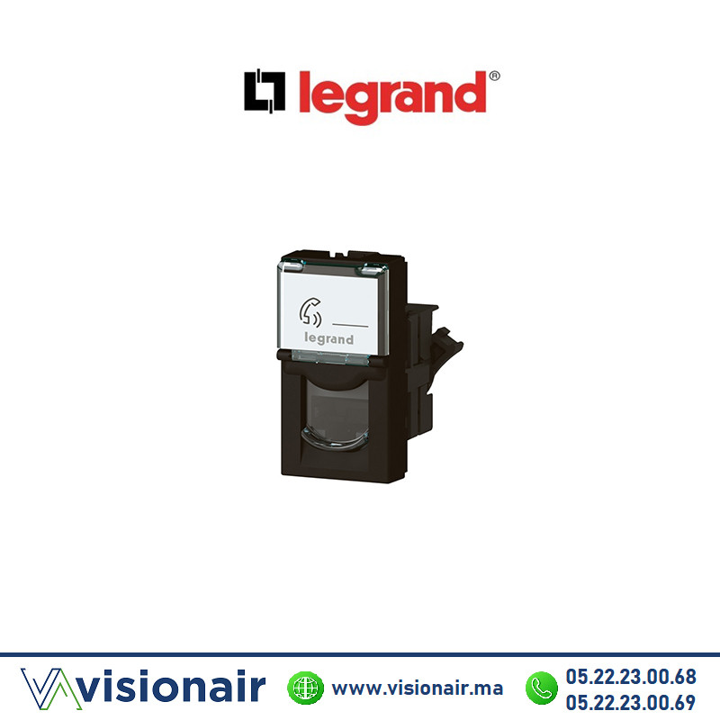 [LEG079162L] Prise RJ45 CAT6 FTP 1M Legrand Mosaic Noir 079162L