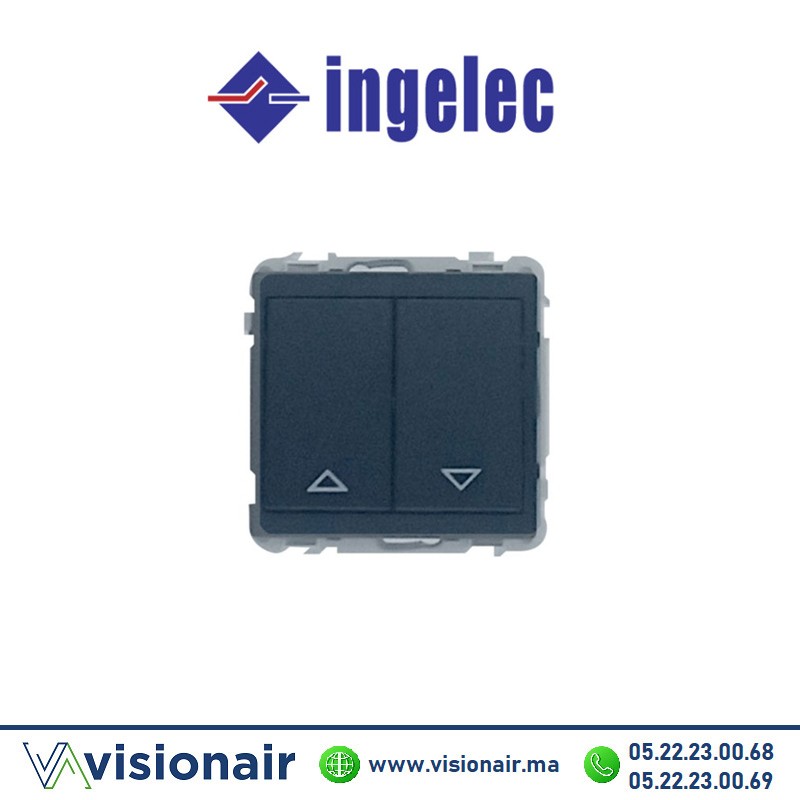 [INGM5552/56T] Poussoir inverseur volet roulant INGELEC Jade anthracite noir M5552/56T