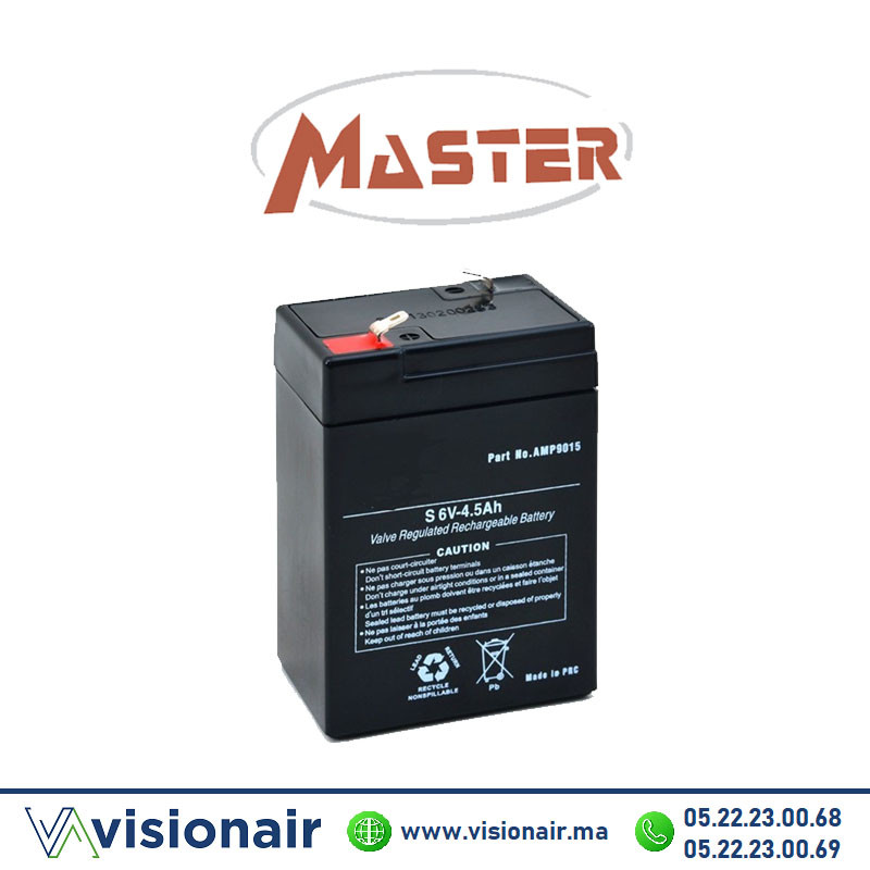 [MAS6V45AH] MASTER Batterie 6V 4,5AH étanche VRLA